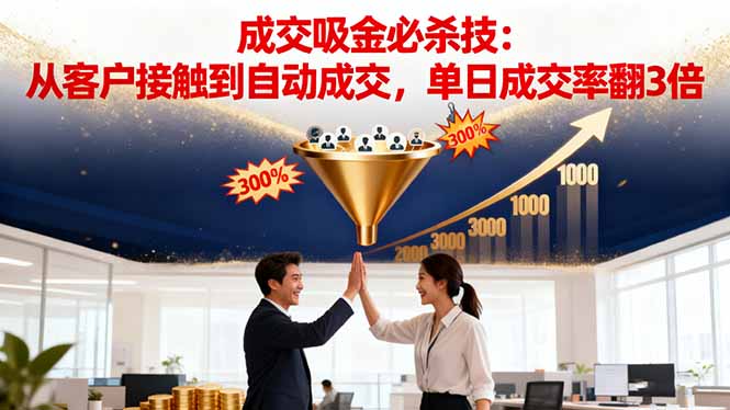 吸金成交营销必杀技：从客户接触到自动成交，单日成交率翻3倍-创薯资源