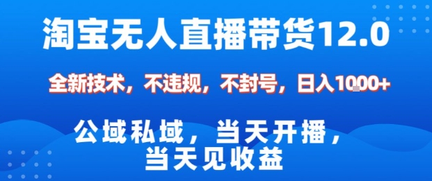 淘宝无人直播12.0，公域私域技术，不封号，不违规布局双十一流量风口，日入1k(独家技术)【揭秘】-创薯资源