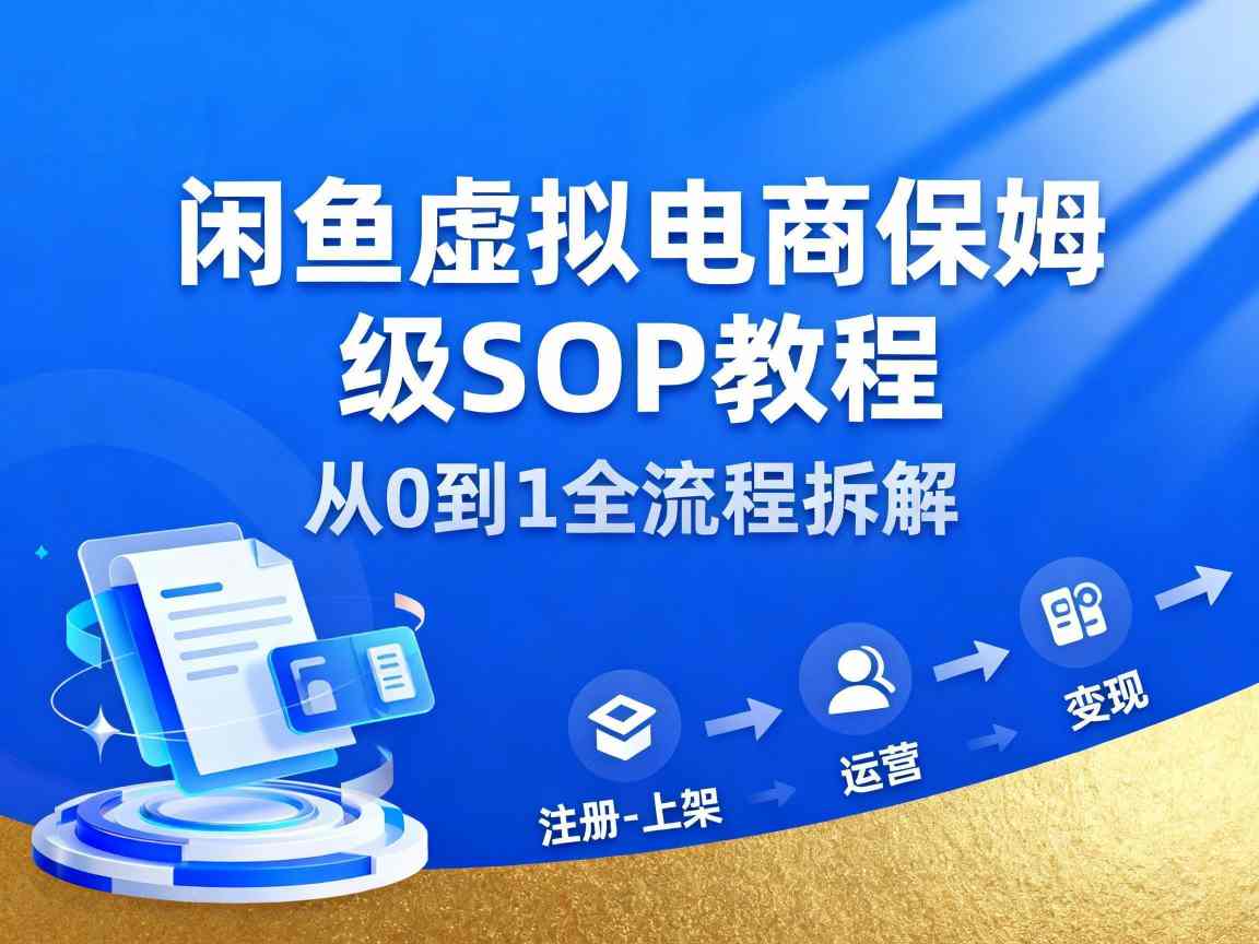 闲鱼虚拟电商，月入轻松过1W，保姆级SOP教程-创薯资源