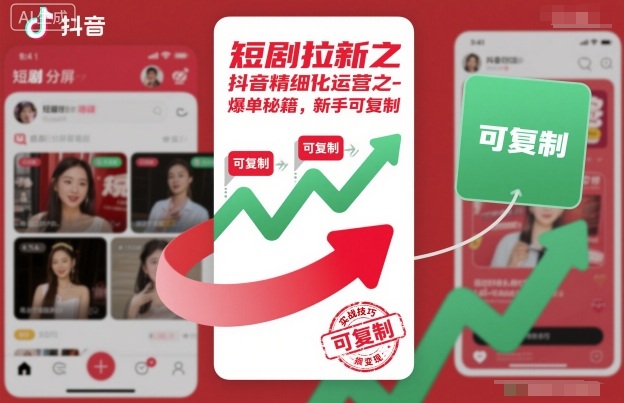 短剧拉新之抖音精细化运营之爆单秘籍，新手可复制-创薯资源