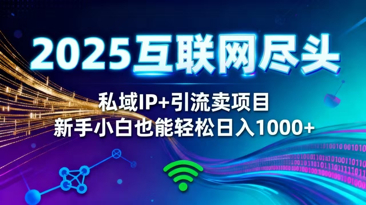 2025网创尽头王炸项目!私域 IP + 精准引流,新手小白在家躺赚日入 1000+-创薯资源