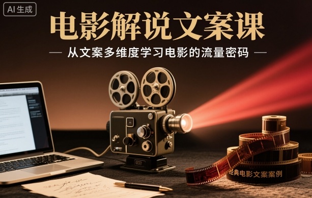 电影解说文案课,从文案多维度学习电影的流量密码-创薯资源