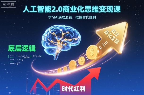 人工智能2.0商业化思维变现课,学习AI底层逻辑,把握时代红利-创薯资源