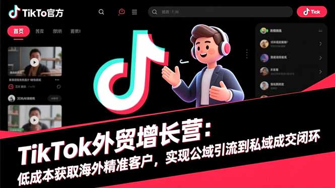 TikTok外贸增长营:低成本获取海外精准客户,实现公域引流到私域成交闭环-创薯资源