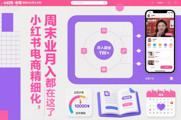 小红书电商精细化运营全流程，周末副业月入1W+，全套方法都在这了-创薯资源