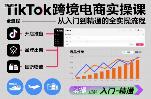 TikTok跨境电商实操课,从入门到精通的全实操流程-创薯资源