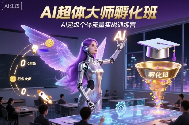 AI超体大师孵化班，AI超级个体流量实战训练营-创薯资源
