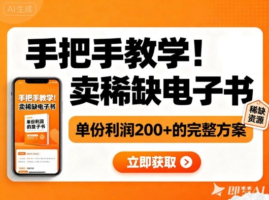 手把手教学！在小红书卖稀缺电子书，单份利润2张+的完整方案-创薯资源