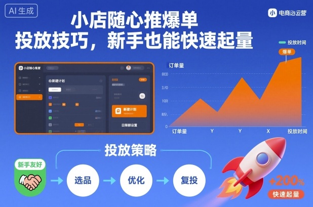 小店随心推爆单投放技巧,新手也能快速起量-创薯资源