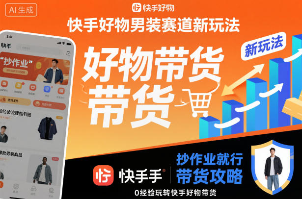 快手好物男装赛道新玩法，抄作业就行，0经验玩转快手好物带货-创薯资源