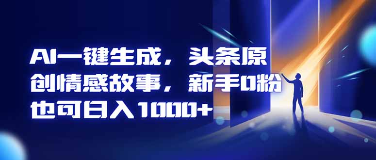 AI一键生成,头条原创情感故事,新手0粉也可日入1000+-创薯资源
