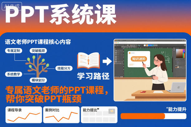 PPT系统课,专属语文老师的PPT课程,帮你突破PPT瓶颈-创薯资源