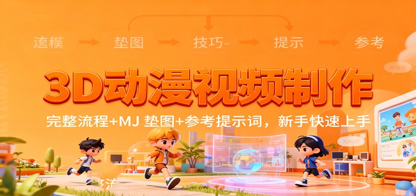 3D动漫视频制作，完整流程+MJ 垫图+参考提示词，新手快速上手-创薯资源