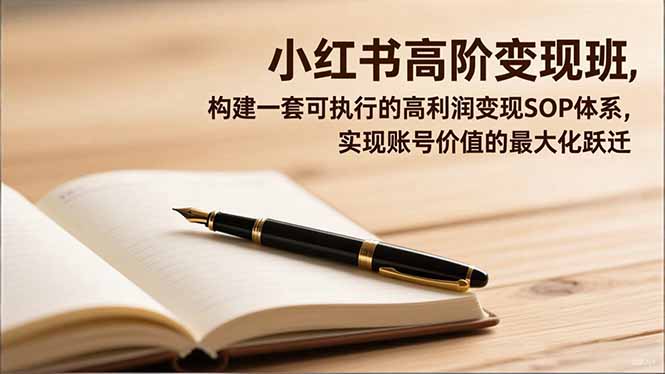 小红书高阶变现班，构建一套可执行的高利润变现SOP体系，实现账号价值的最大化跃迁-创薯资源