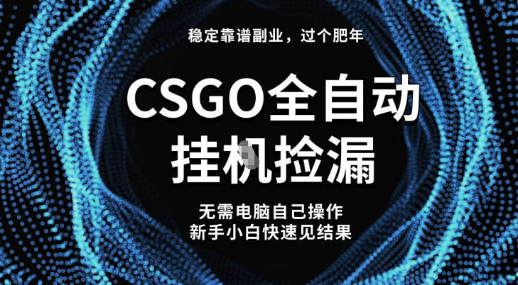 【稳定副业】全球最热门游戏CSGO全自动捡漏，最新玩法，新手小白日入5张+【揭秘】-创薯资源