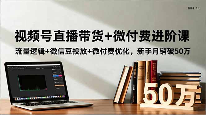视频号直播带货+微付费进阶课：流量逻辑+微信豆投放+微付费优化，新手月销破50万-创薯资源