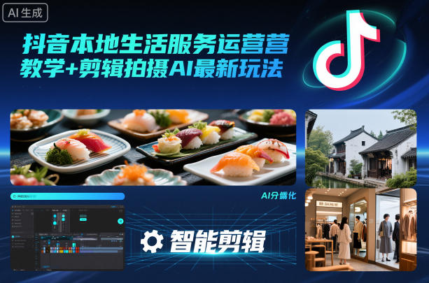 抖音本地生活服务运营教学+剪辑拍摄AI最新玩法-创薯资源