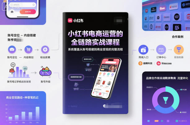 小红书电商运营的全链路实战课程,系统覆盖从账号搭建到商业变现的完整流程-创薯资源