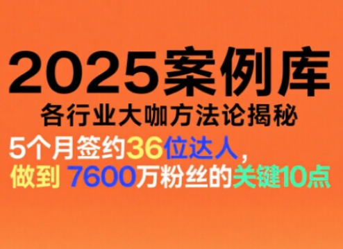 2025案例库,收录各行业大咖的方法论,各行业大咖方法论揭秘-创薯资源