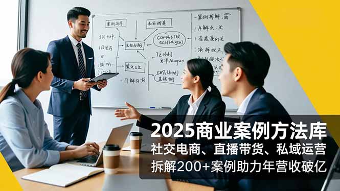 2025商业案例方法库,社交电商、直播带货、私域运营,拆解200+案例助力年营收破亿-创薯资源