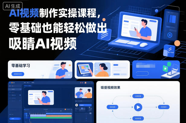 AI视频制作实操课程,零基础也能轻松做出吸睛AI视频-创薯资源