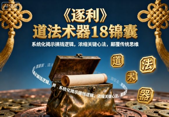 《逐利》道法术器18锦囊,系统化揭示搞钱逻辑,浓缩关键心法,颠覆传统思维(更新)-创薯资源