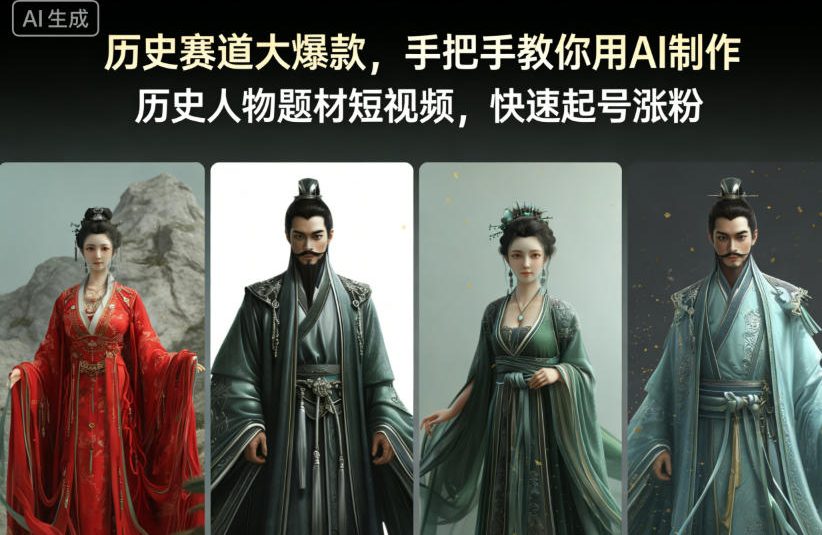 历史赛道大爆款,手把手教你用AI制作历史人物题材短视频,快速起号涨粉-创薯资源