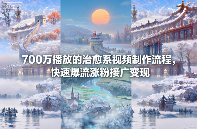 700万播放的治愈系视频制作流程,快速爆流涨粉接广变现-创薯资源