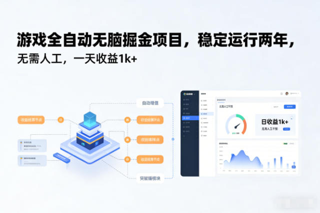 游戏全自动无脑掘金项目，稳定运行两年，无需人工，一天收益1k+【揭秘】-创薯资源