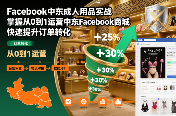 Facebook中东成人用品实战，掌握从0到1运营中东Facebook商城，快速提升订单转化-创薯资源