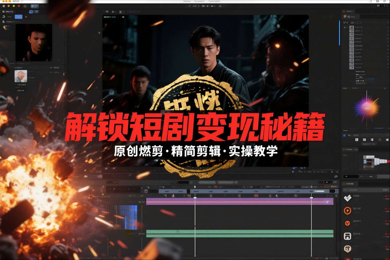 短剧拉新之原创燃剪精简剪辑实操课,解锁短剧变现秘籍-创薯资源