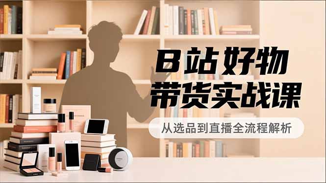 B站好物带货实战课，账号定位、选品拍摄、运营变现，全流程教学，实现UP主月入过万-创薯资源