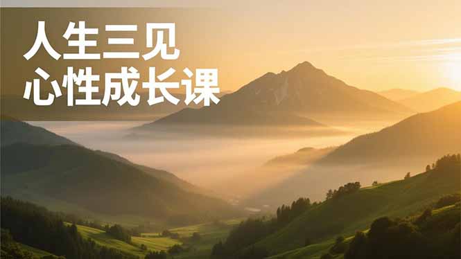 人生三见心性成长课，见天地众生自己，搞透人性安顿身心，活出清晰自我，内在富足无价-创薯资源