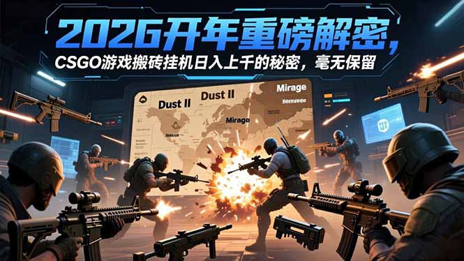 2026开年重磅解密，CSGO游戏搬砖挂机日入上千的秘密，毫无保留-创薯资源
