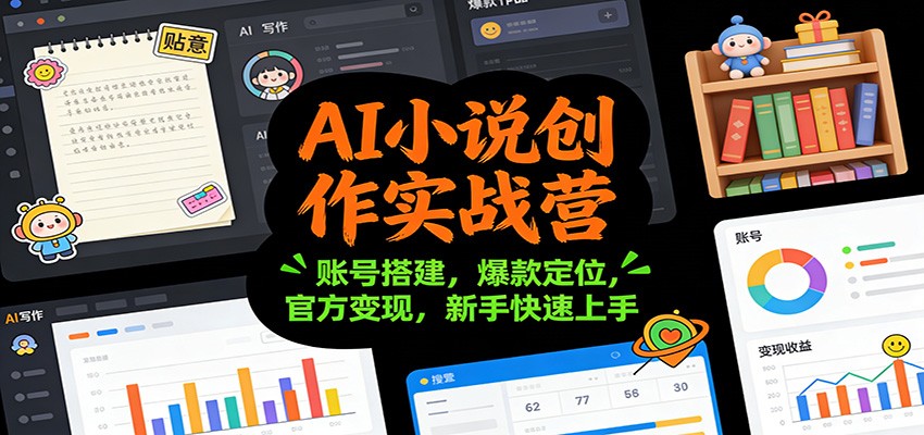 AI小说创作实战营：账号搭建，爆款定位，官方变现，新手快速上手-创薯资源