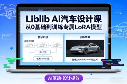 Liblib Ai汽车设计课，从0基础文生图，到教你训练专属设计和风格LoRA模型-创薯资源