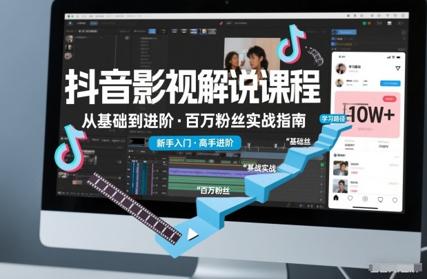 抖音百万粉丝影视解说课程，基础到进阶课，适合新手和进阶学习-创薯资源