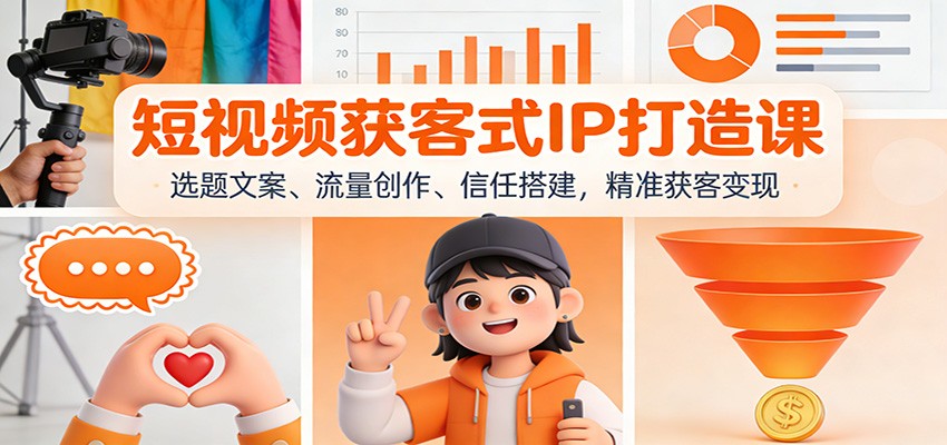 短视频获客式IP打造课：选题文案、流量创作、信任搭建，精准获客变现-创薯资源