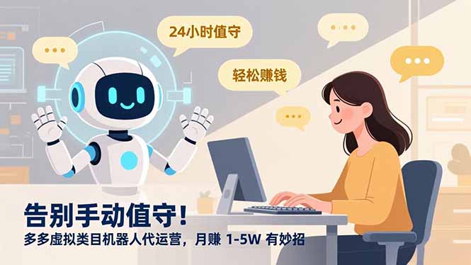 告别手动值守！多多虚拟类目机器人代运营，月赚 1-5W 有妙招-创薯资源