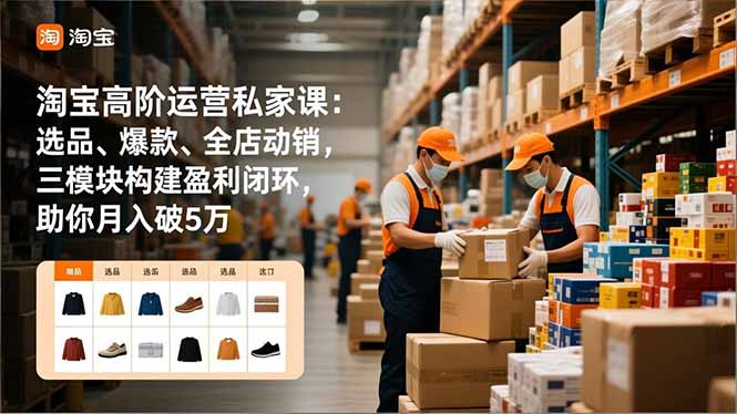 淘宝高阶运营私家课：选品、爆款、全店动销，三模块构建盈利闭环，助你月入破5万(更新12月-创薯资源