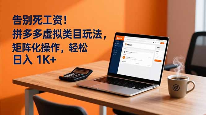 告别死工资！拼多多虚拟类目玩法，矩阵化操作，轻松日入 1K+-创薯资源
