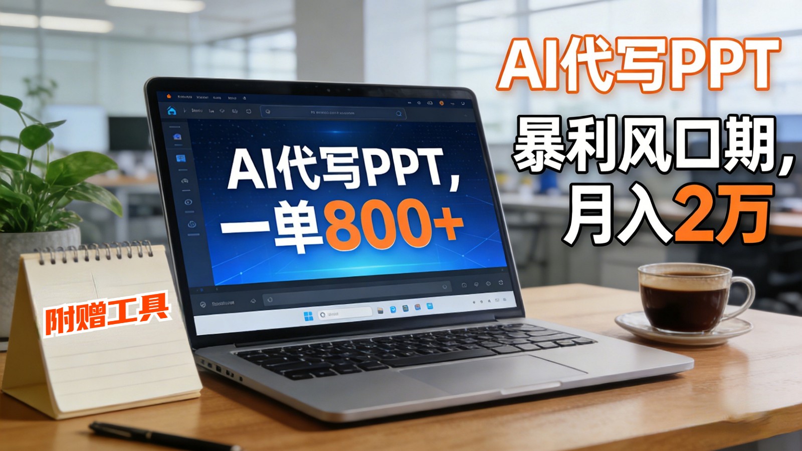 AI 代写做 PPT！一单狂赚 800+，风口期月入 2 万(工具 + 提示词直接送)-创薯资源