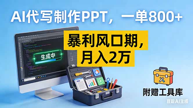 AI代写制作PPT，一单800+， 暴利风口期，月入2万【附工具】-创薯资源