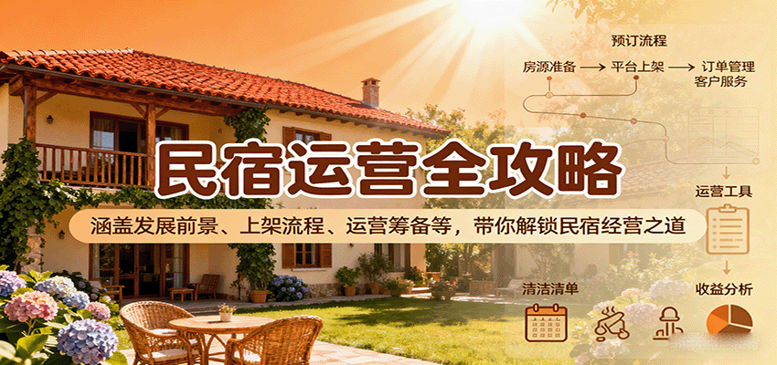 民宿运营全攻略：涵盖发展前景、上架流程、运营筹备等，带你解锁民宿经营之道-创薯资源