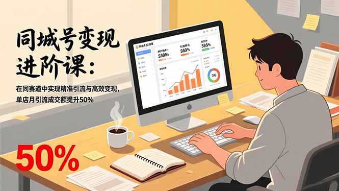 同城号变现进阶课:在同城赛道中实现精准引流与高效变现,单店月引流成交额提升50%-创薯资源