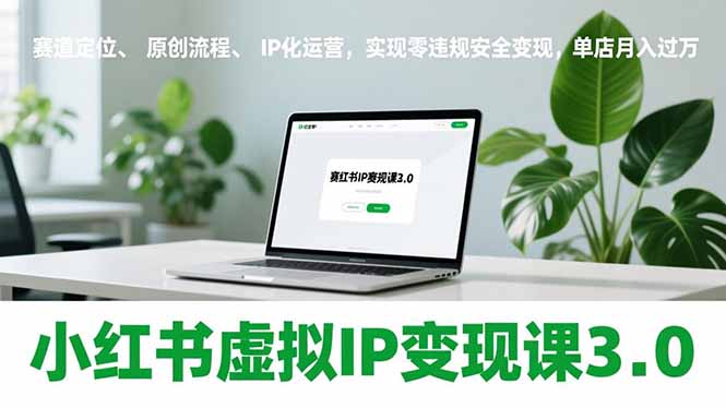 小红书虚拟IP变现课3.0，赛道定位、原创流程、IP化运营，实现零违规安全变现，单店月入过万-创薯资源