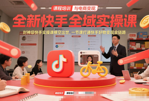 全新快手全域实操课，封神级快手实操课横空出世，一节课打通快手好物变现全链路-创薯资源