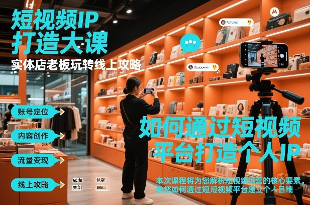 短视频ip打造大课，实体店老板玩转线上攻略-创薯资源