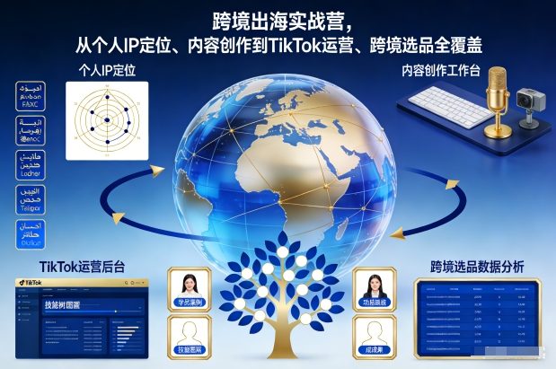 跨境出海实战营，从个人IP定位、内容创作到TikTok运营、跨境选品全覆盖-创薯资源