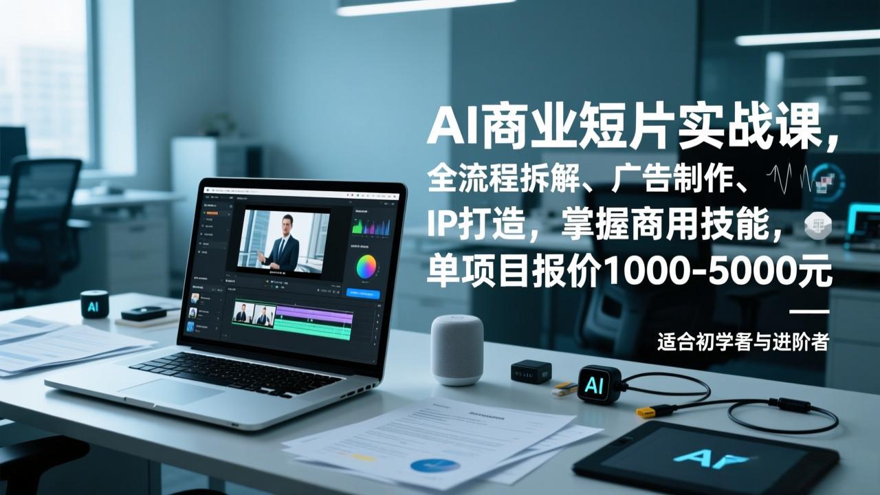 AI商业短片实战课，全流程拆解、广告制作、IP打造，掌握商用技能，单项目报价1000-5000元-创薯资源